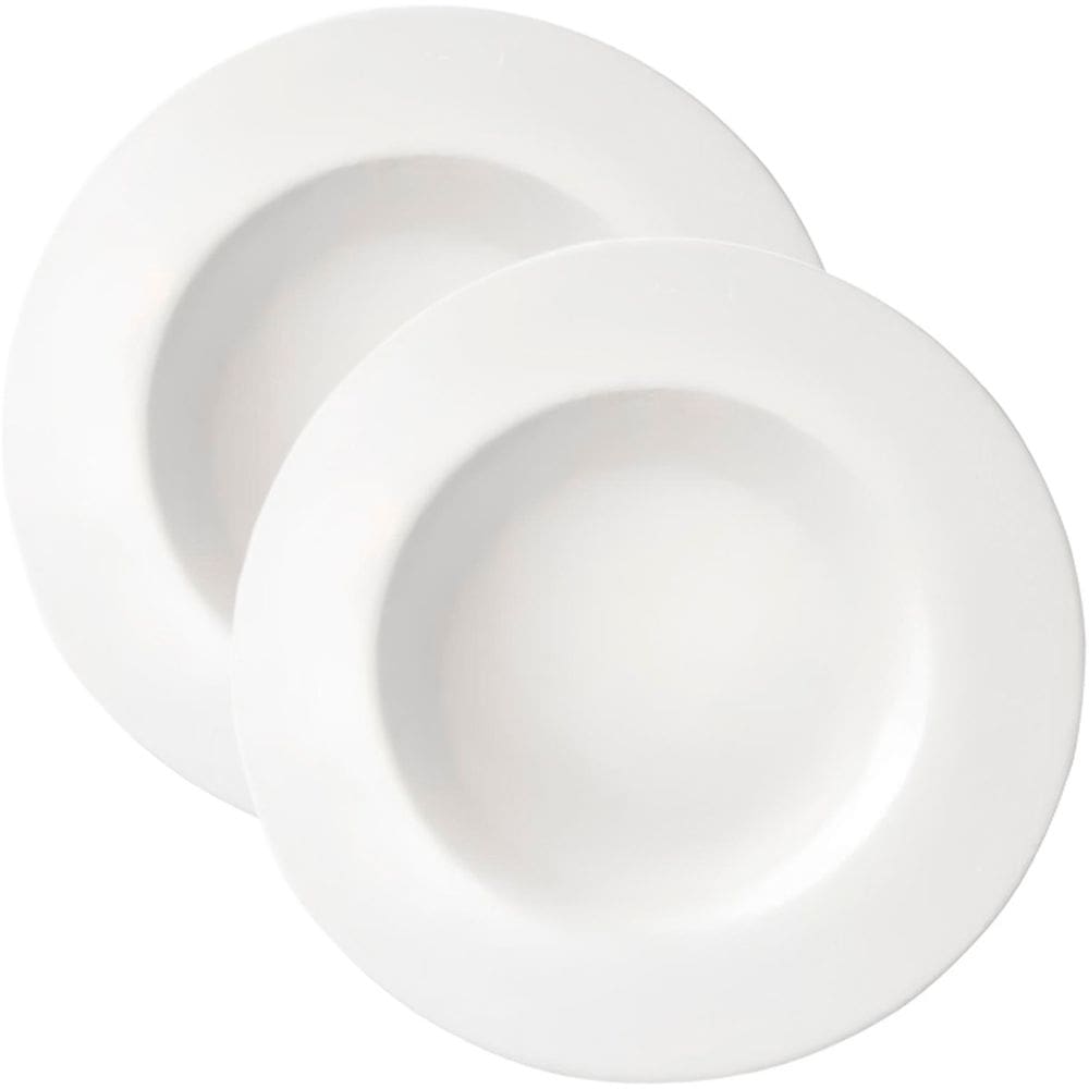 Kit Jogo Prato Fundo Sopa 12pçs 12 Pessoas Aba Larga De 23cm