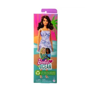 Boneca Barbie Morena Loves The Ocean Vestido Floral Azul