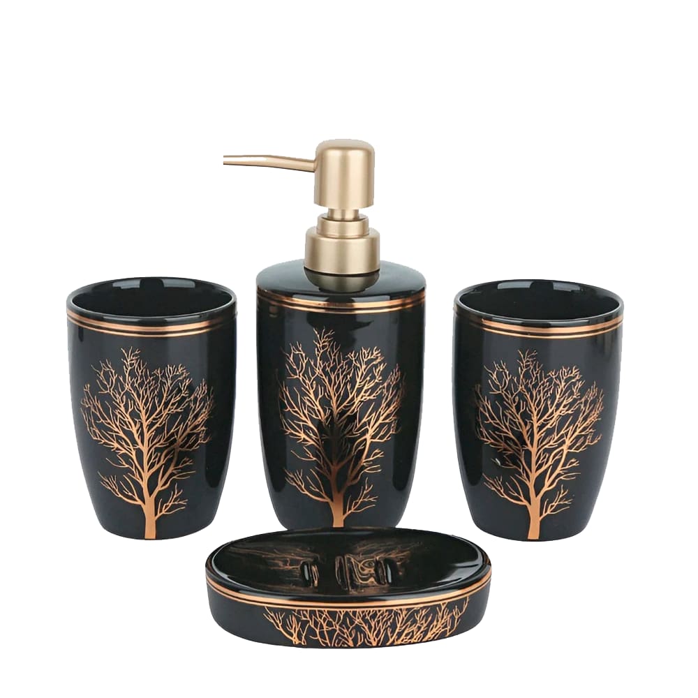Conjunto 4 Pçs Para Banheiro Lavabo Moderno Luxuoso Premuim