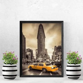 Quadro Nova York Taxi Amarelo 33X24Cm