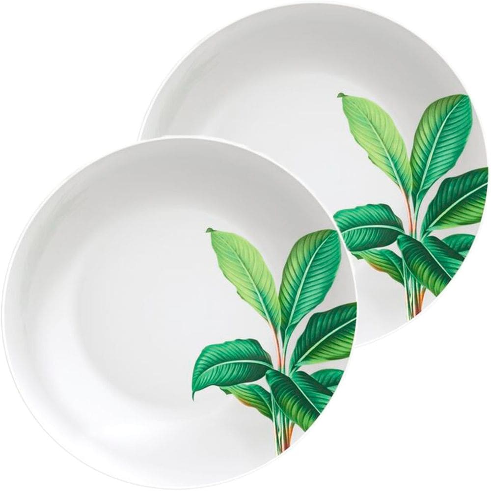 Kit Jogo De Pratos Fundo Sopa 10 Pessoas 10Pçs Graziela 21cm