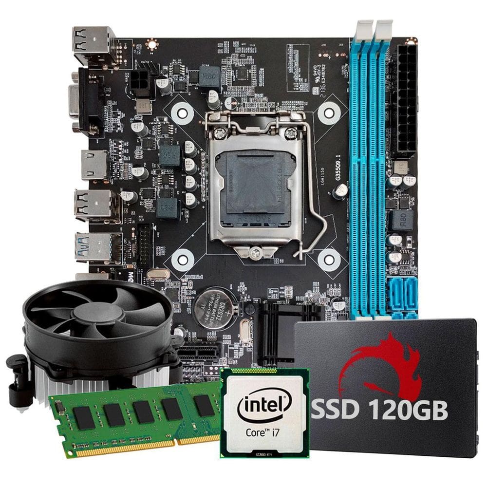 Kit Upgrade Intel Core I7 4 Geração, 4Gb Ram, Ssd 120Gb,