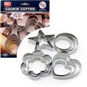 Kit Formas Cortadores Biscoito Natal Estrelas Corações 24pçs