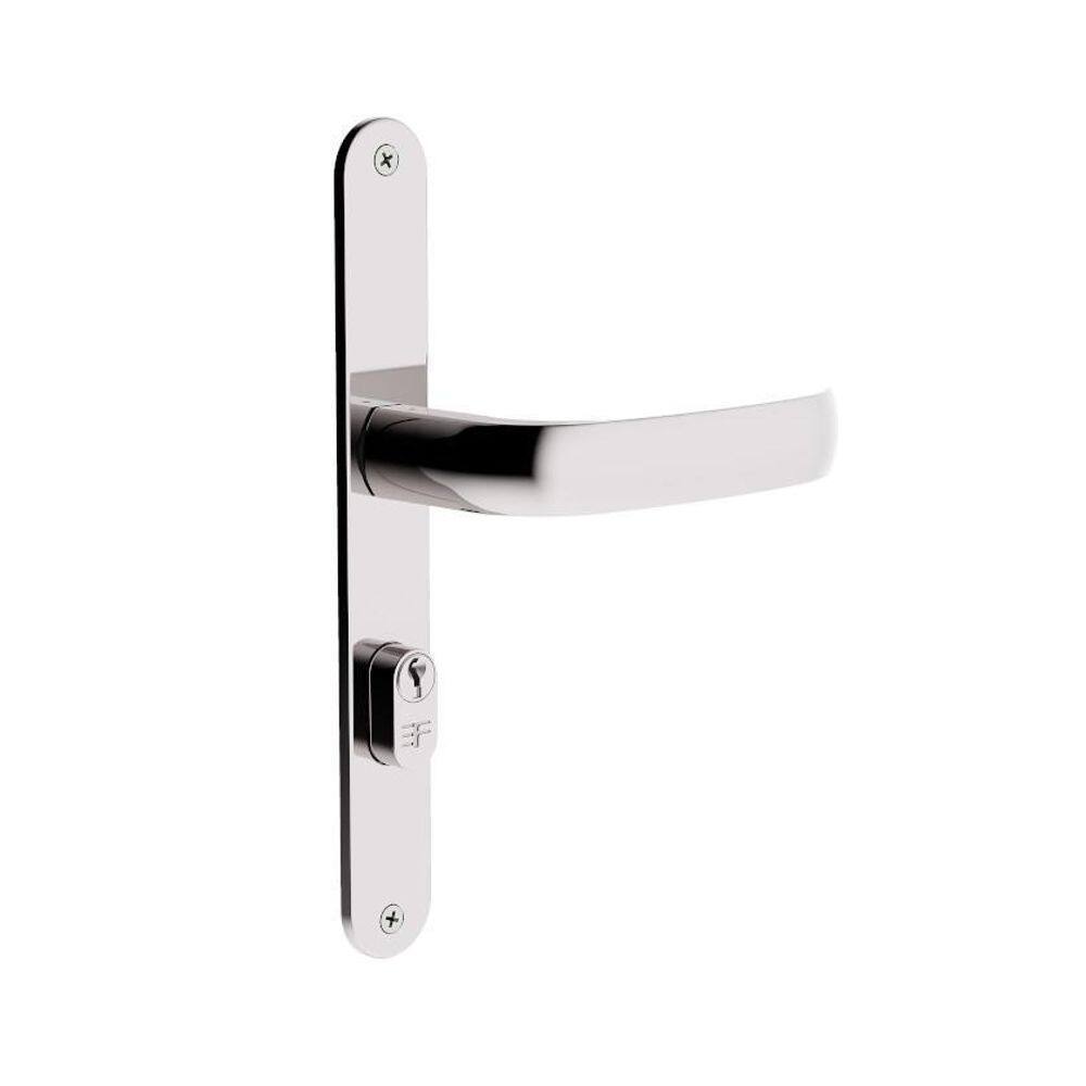 Fechadura 3F Porta Aluminio Estreita Cromado Espelho 522/116