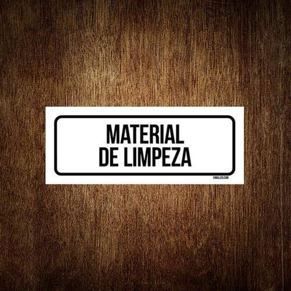 Placa De Sinalização Setor - Material De Limpeza 23X9