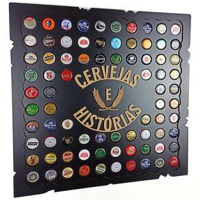 Porta Tampinhas Rustico Coleção Cervejas Historias - Preto