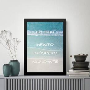 Quadro Lei Atração - Afirmação Eu Sou 45X34Cm - Com Vidro