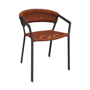Cadeira Florença Alumínio Tricô Náutico Terracota - Laranja