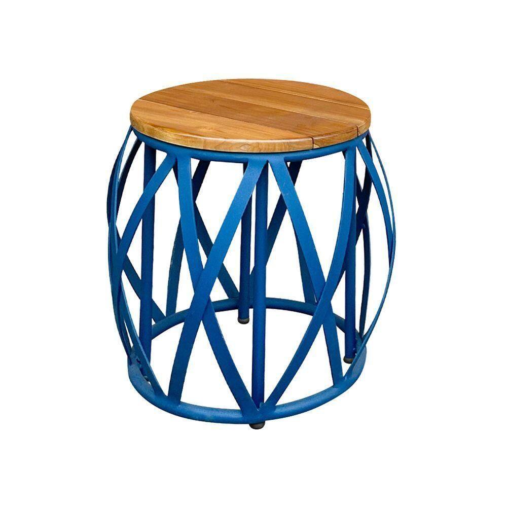 Puff X Alumínio Azul Marinho - Azul