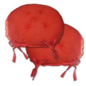 Kit 02 Almofadas Futon Redondo Assento Para Cadeira 40x40 Laranja