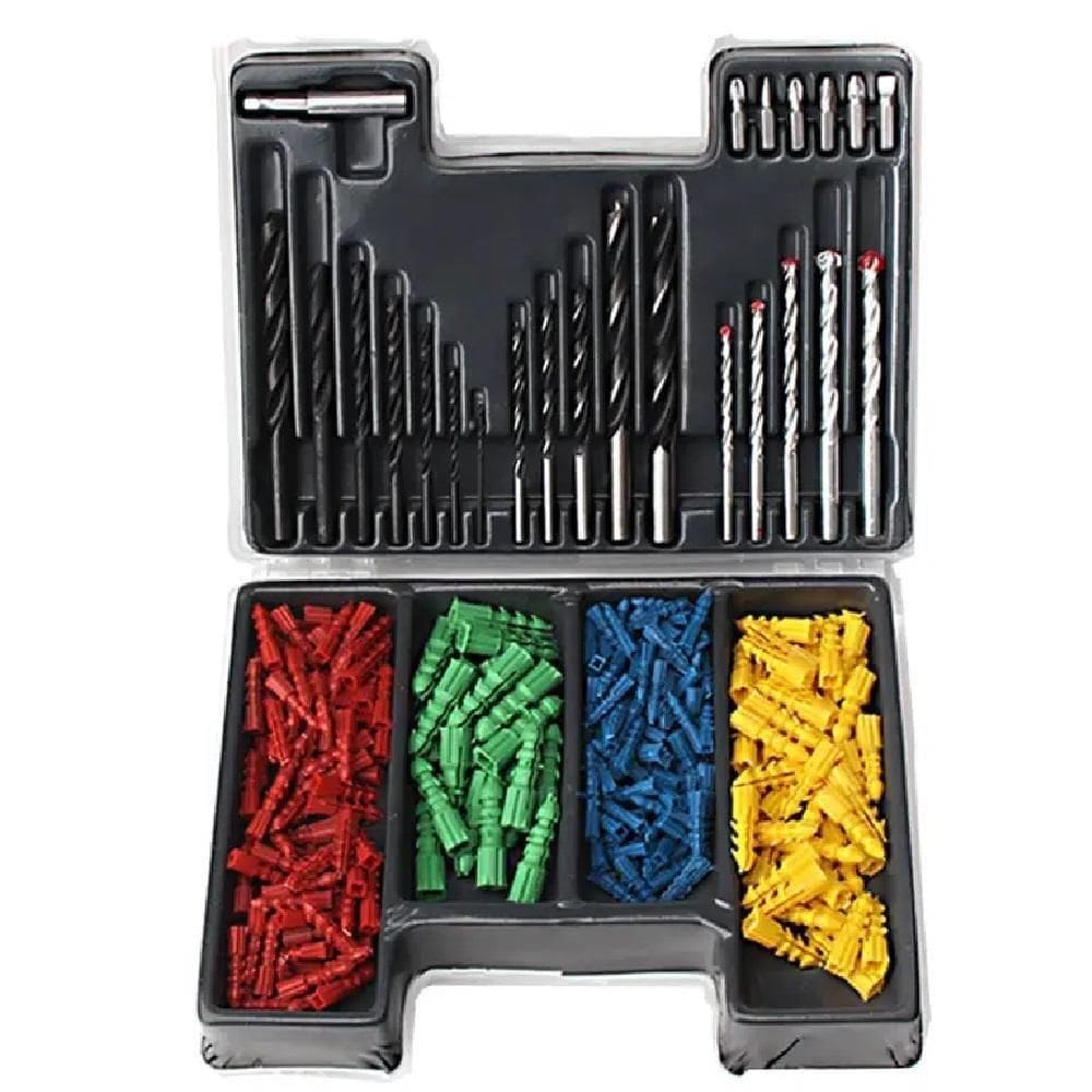 Jogo 300 Brocas Bits Pontas Philips Fenda Buchas Colorida Kit Furadeira Furar E Fixar Completo