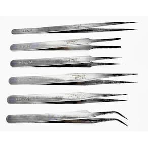Pinça Ferramenta Relojoeiro Aço Inox Kit 6 Peças