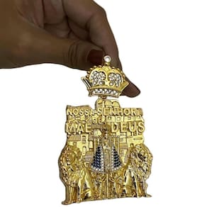 Pingente Santa Nossa Senhora Aparecida Coroa Banhado A Ouro