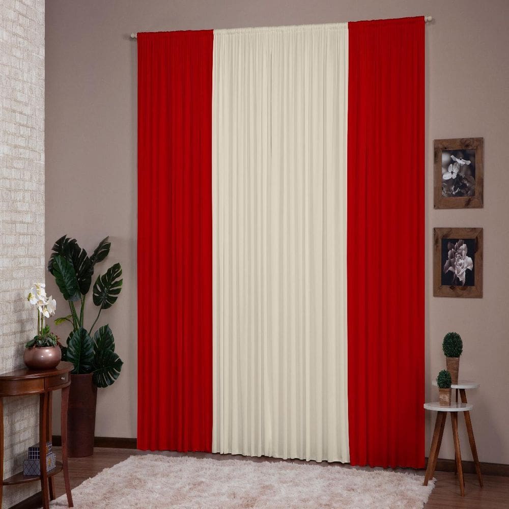Cortina Versátil 2,00 X 1,70 Para Sala Ou Quarto