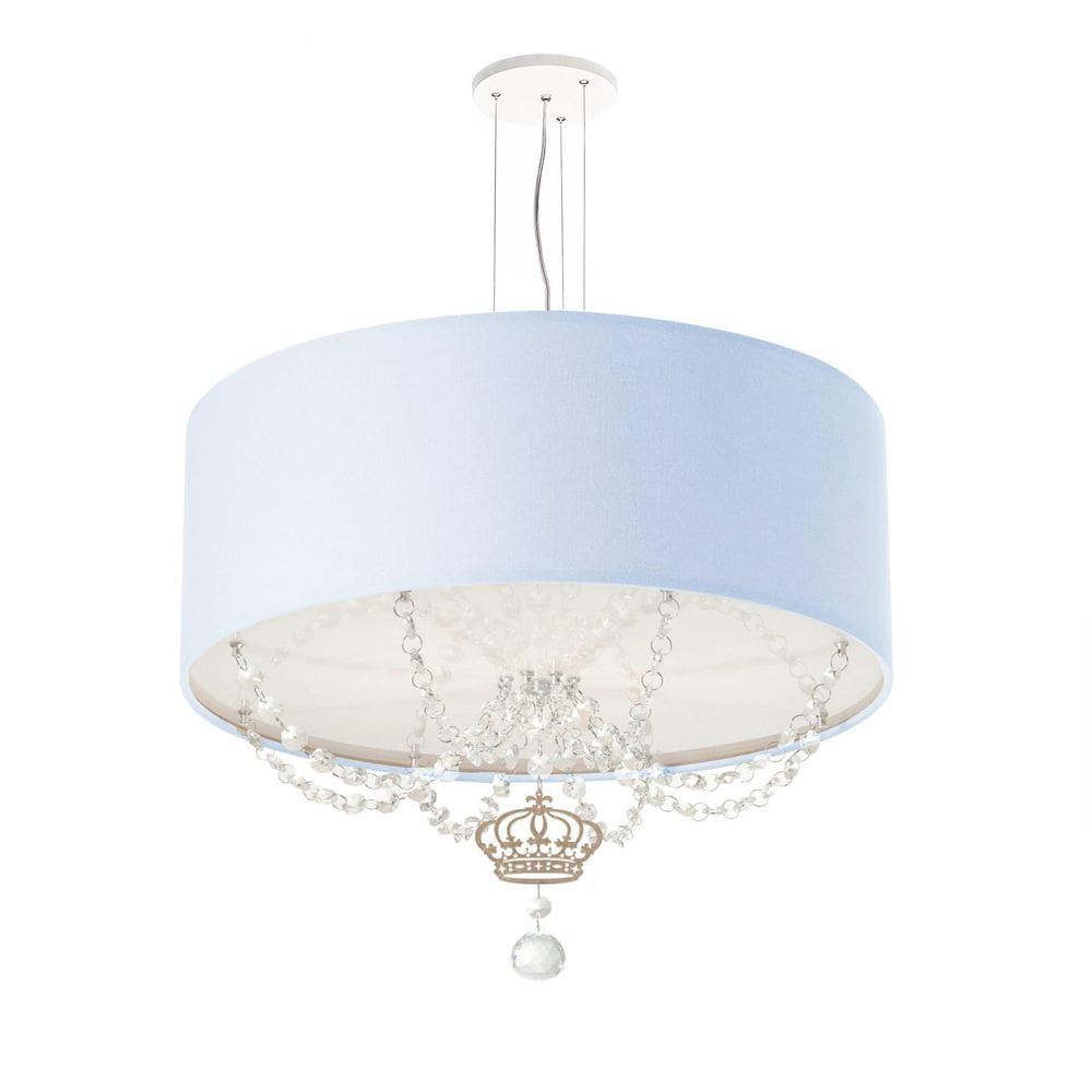 Pendente Coroa 40X15 Azul Com Cristais