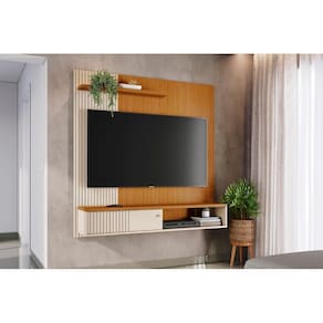 Bancada Suspensa Aurora para TV de até 65 polegadas - Cinamomo Off White - Madetec