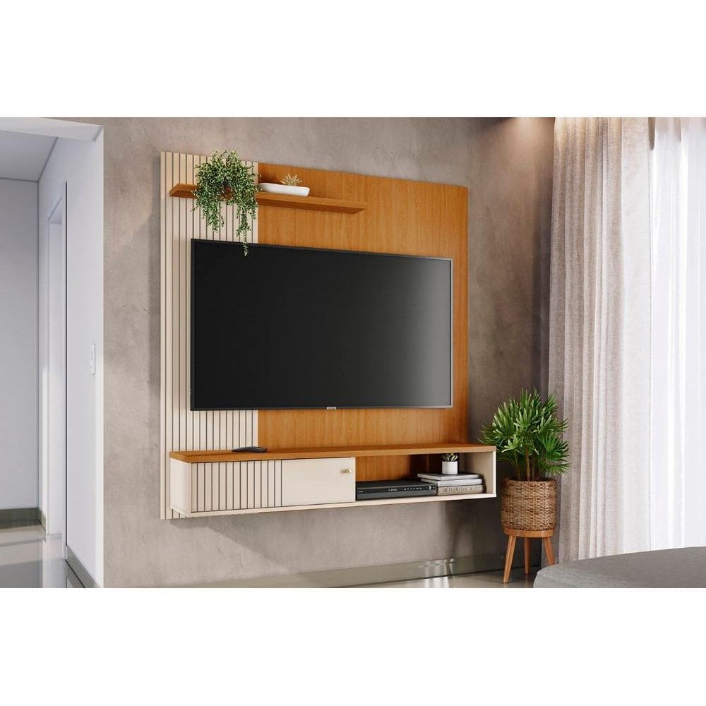 Estante Aurora para TV de até 65 polegadas - Cinamomo Off White - Madetec