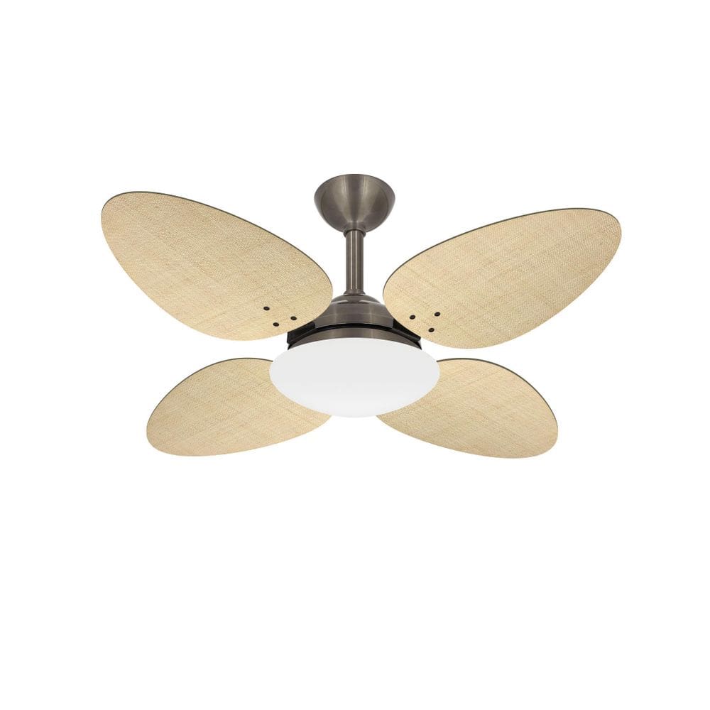 Ventilador Teto 4 Pás Palha Natural Turbo Trevo Ventax 220V