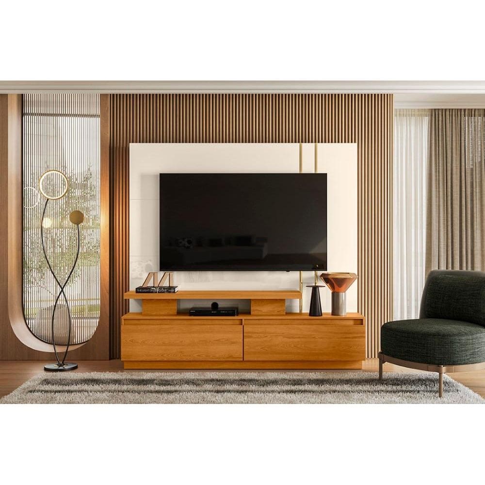 Rack New Apolo para TV de até 75 polegadas - Cinamomo / OFF WHITE - Madetec