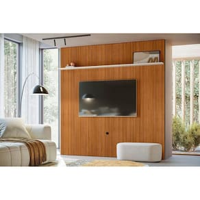 Estante Piso-Teto New Guaporé para TV de até 75 polegadas - Cinamomo Off White - Madetec