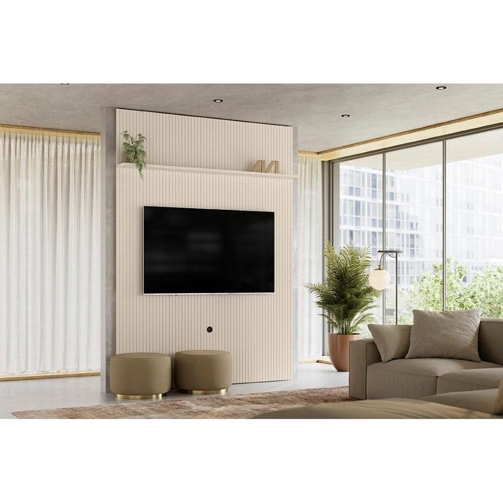 Home Piso-Teto New Interlagos para TV de até 65 polegadas - Off White - Madetec