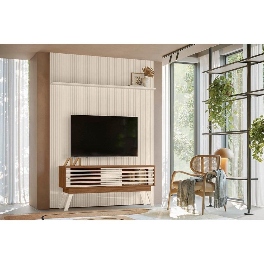 Home Frizz New Premium para TV de até 65 polegadas - Naturale /Off White - Madetec