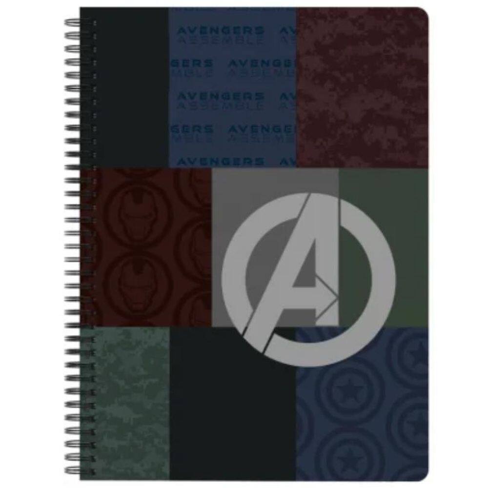 Caderno Os Vingadores Tam Grande Arame 160 Folhas Escolar