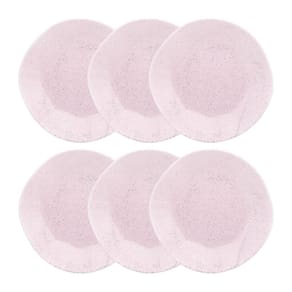 Conjunto 6 Pratos Raso 27,5 cm Ryo Pink Sand Porcelana Oxford