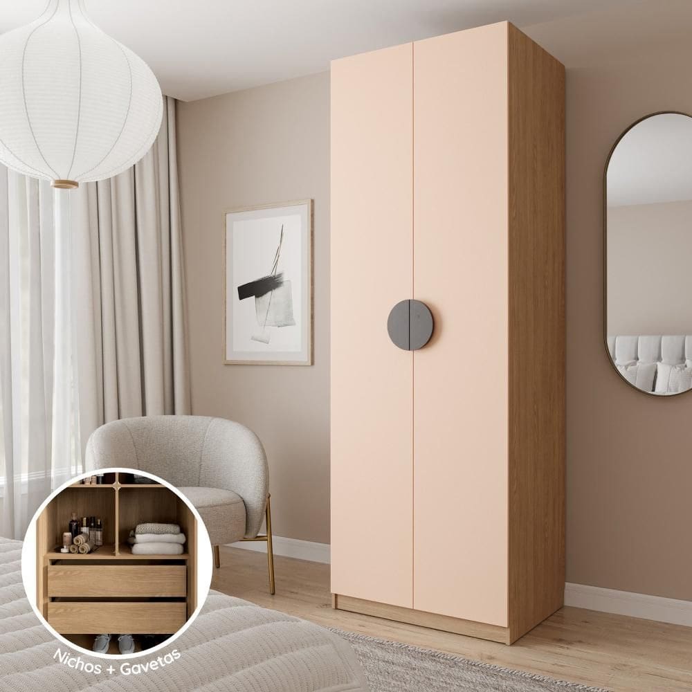 Guarda-Roupa Modulado Joy com Gaveteiro CabeCasa MadeiraMadeira Salmão/Avena
