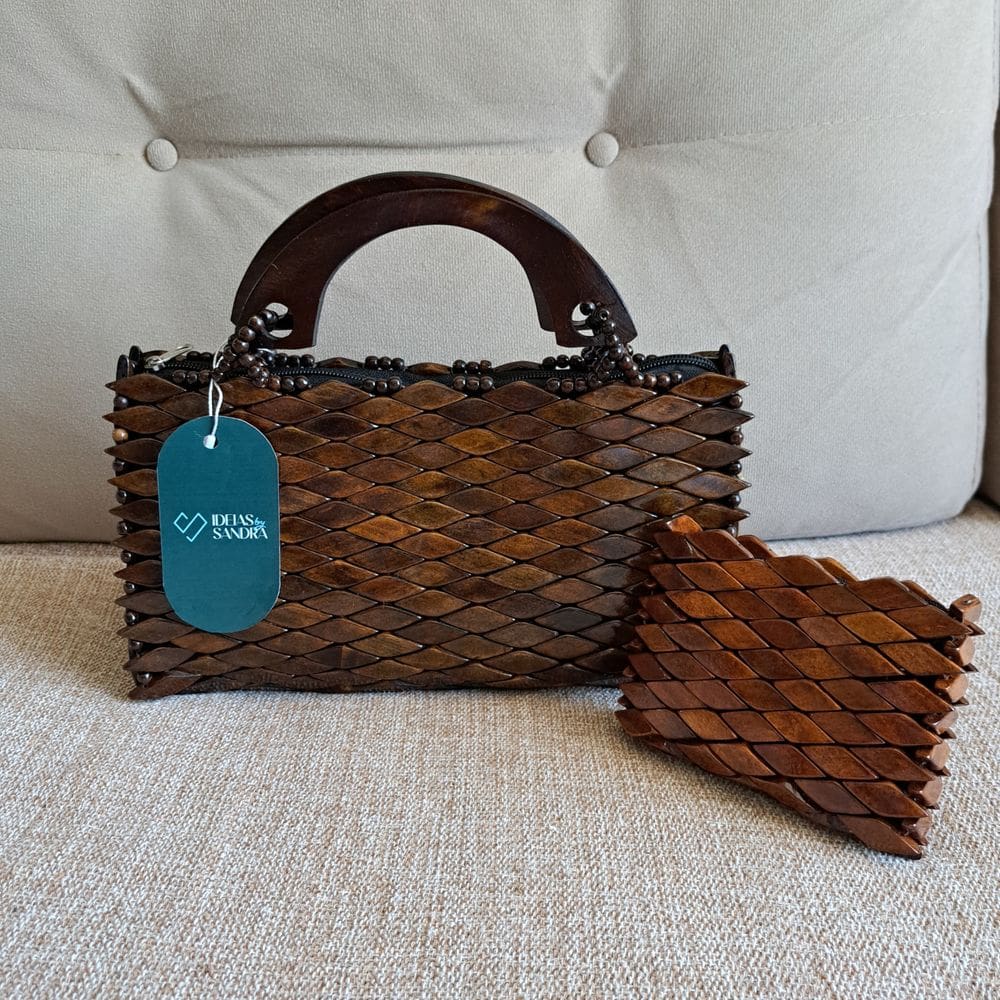 Kit Bolsa Tipo Baú Marrom + Bolsa Porta-moedas Marrom