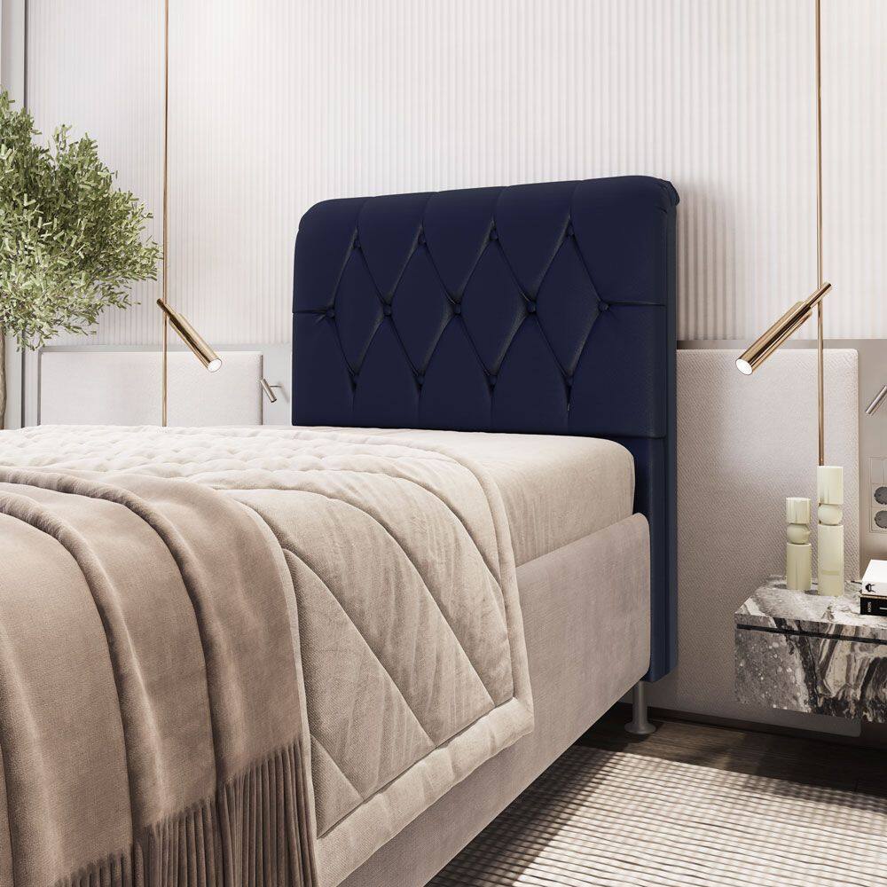 Cabeceira Sirus 90 Premium / A-019 Couro Artificial Azul