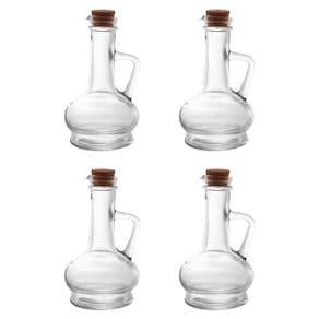 Kit 4 Galheteiros de Azeite Vinagre Vidro com tampa Cortiça 250ml