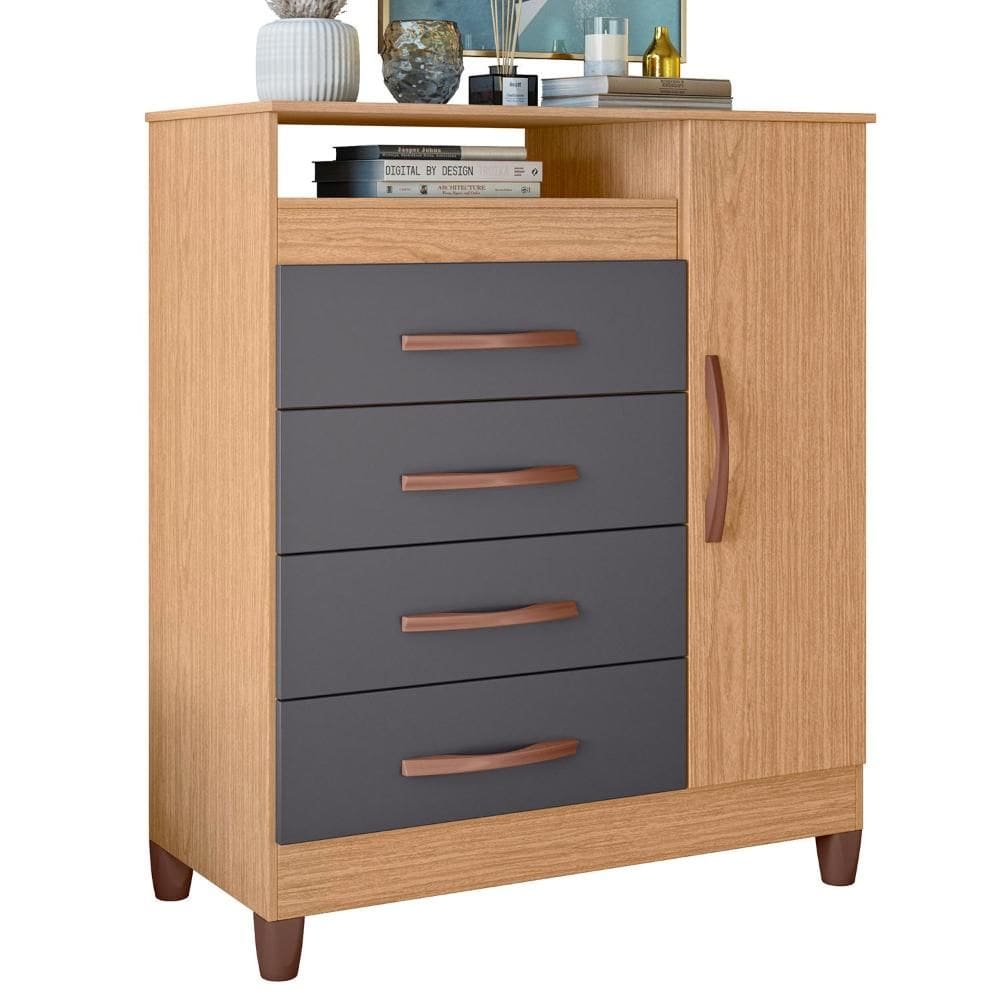 Cômoda Turquesa 1 Porta e 4 Gavetas - Móveis Albatroz