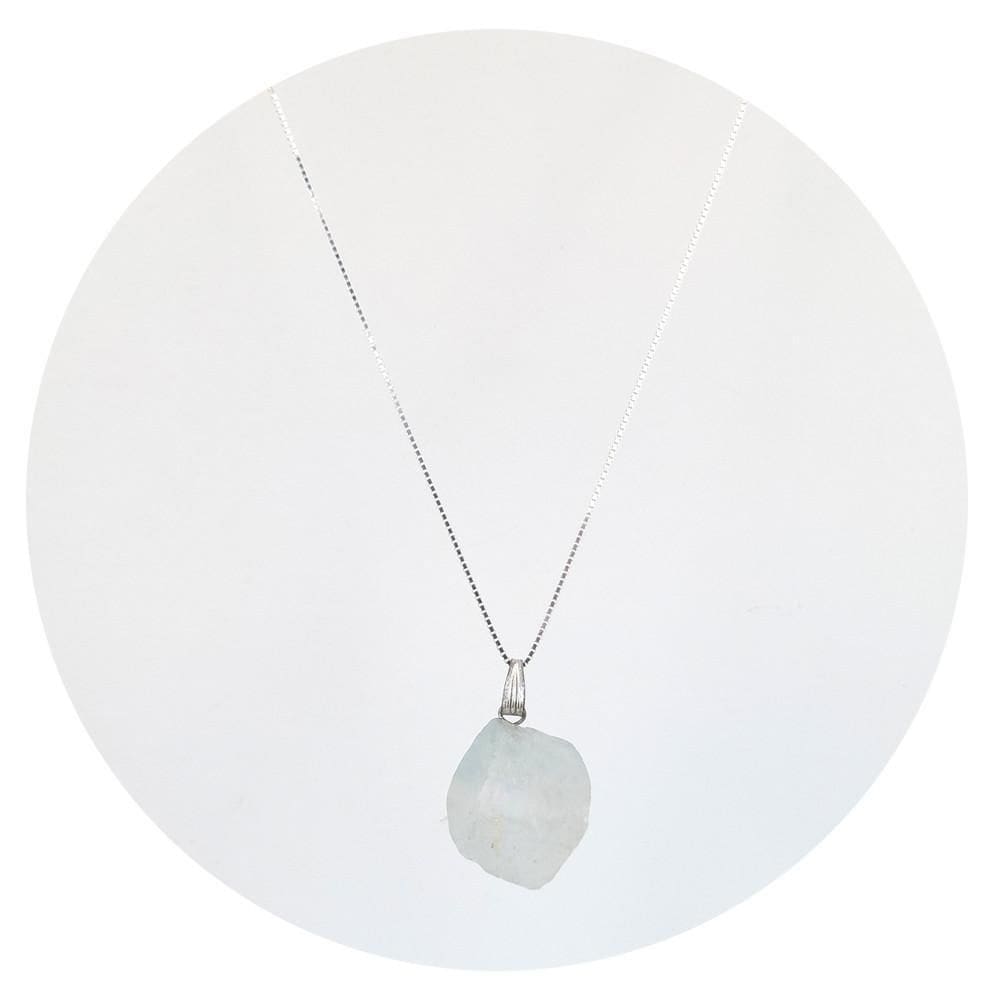 Colar 60Cm Prata 925 Howlita Bruta Natural P. Vecchio Joias