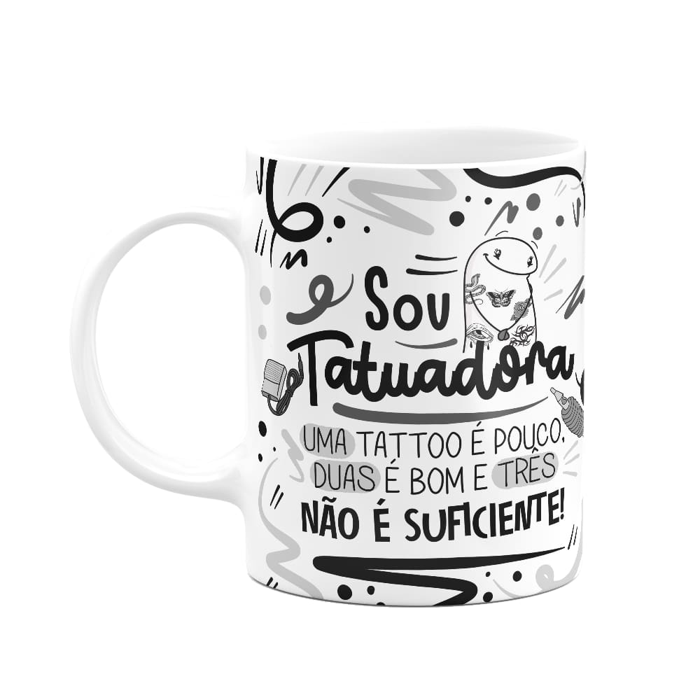 Caneca Flork Profissões - Sou Tatuadora - 325ml M2 branca