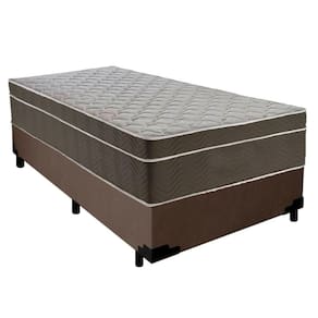 Cama Box Suede Solteiro + Colchão Serene Molas Ensacadas 88x188x65 Marrom