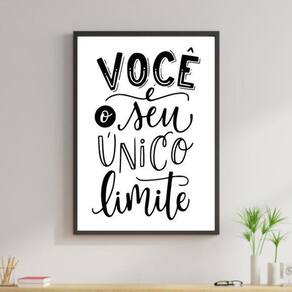 Quadro Você É Seu Único Limite - Branco 24X18Cm