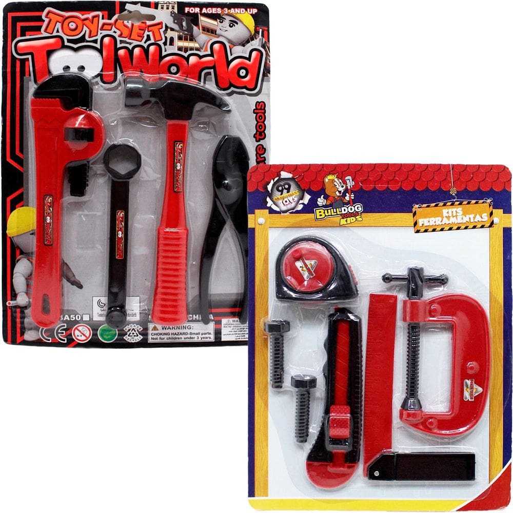 Kit Ferramentas Brinquedo De Construção Marceneiro Com 12Pçs