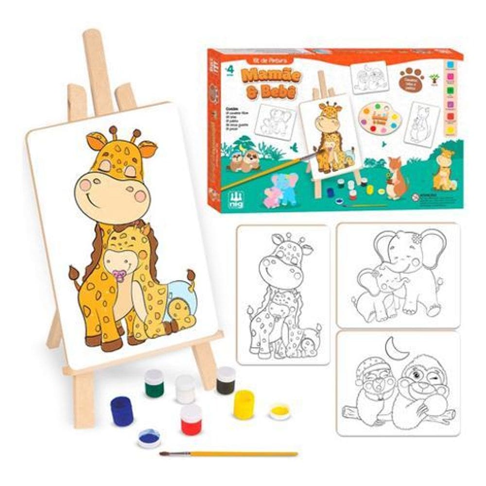 Kit De Pintura Infantil Mamãe & Bebê Nig Brinquedos