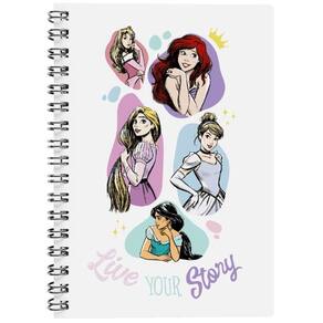 Caderno Princesas Tam Grande Arame 160 Folhas Escolar