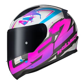Capacete LS2 FF353 Rapid Tagline Branco e Rosa
