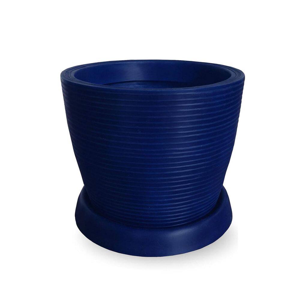 Vaso De Planta Pilão De Polietileno 30X30 + Prato Marinho