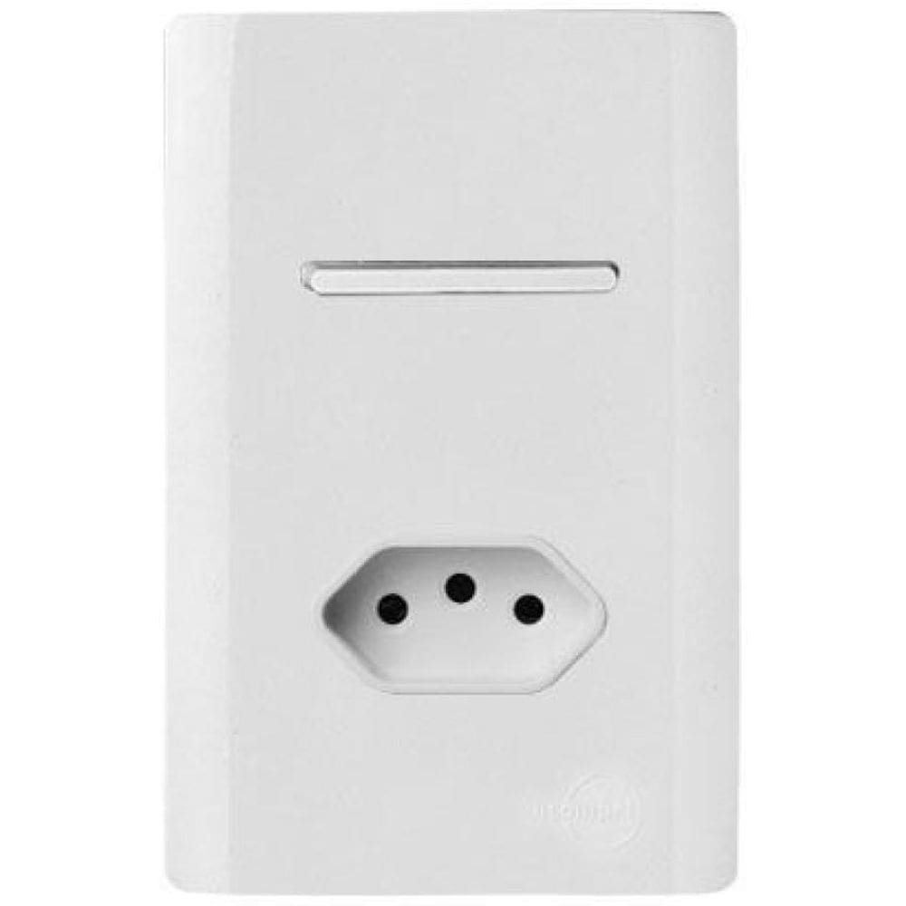 Cj Int. Simples + Tomada 20A 4X2 - Novara Branco Total