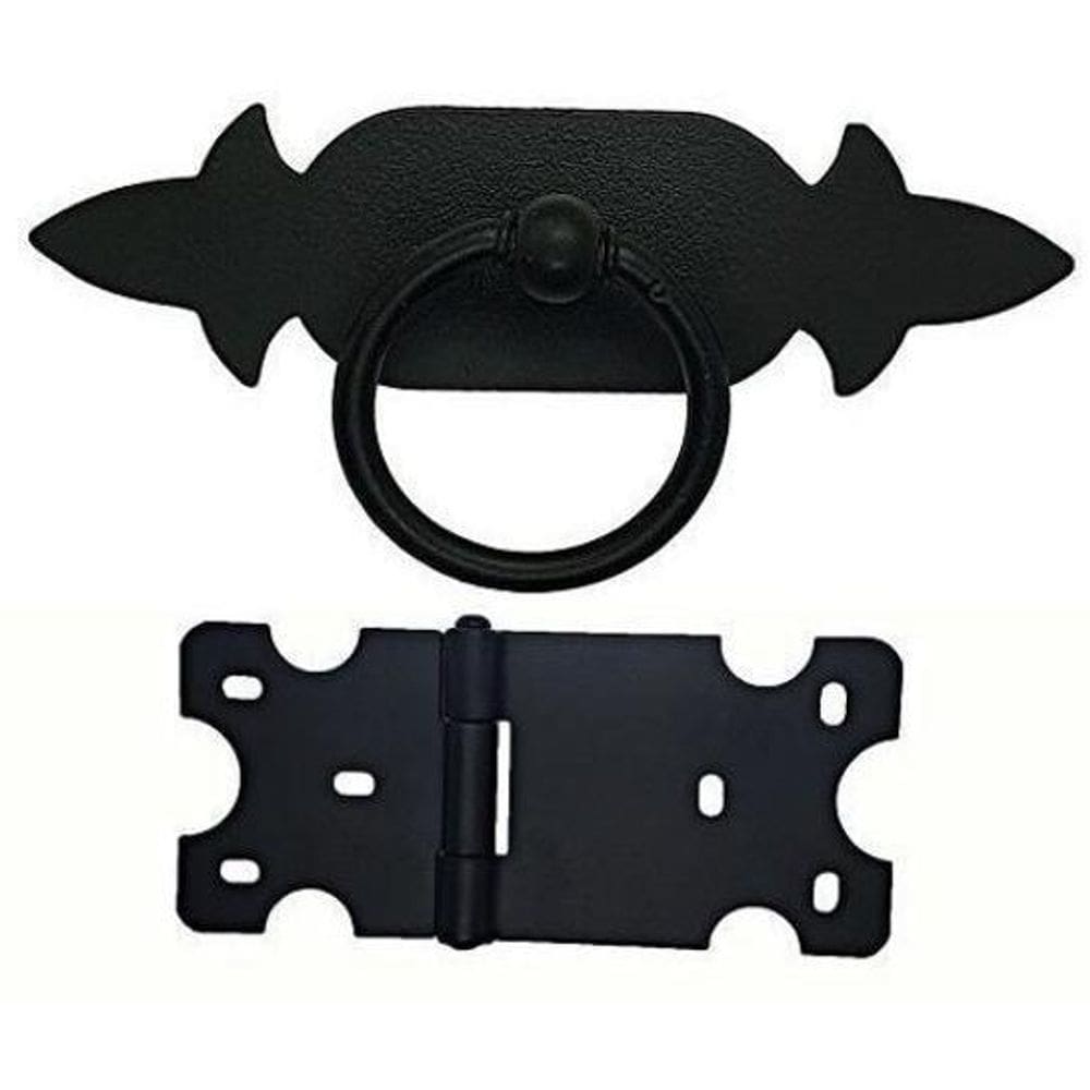 Kit Com 5 Puxadores Chapa Rústica + 4 Dobradiças 42X62