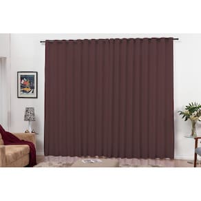 Cortina Lisa Com Ilhós Modelo Oxford 2,00 X 1,80M Tabaco