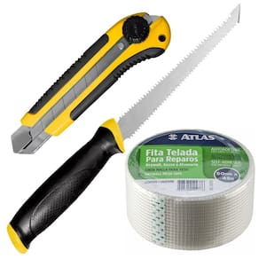 Serrote Gesso Drywall Lâmina Dupla + Fita Telada + Estilete