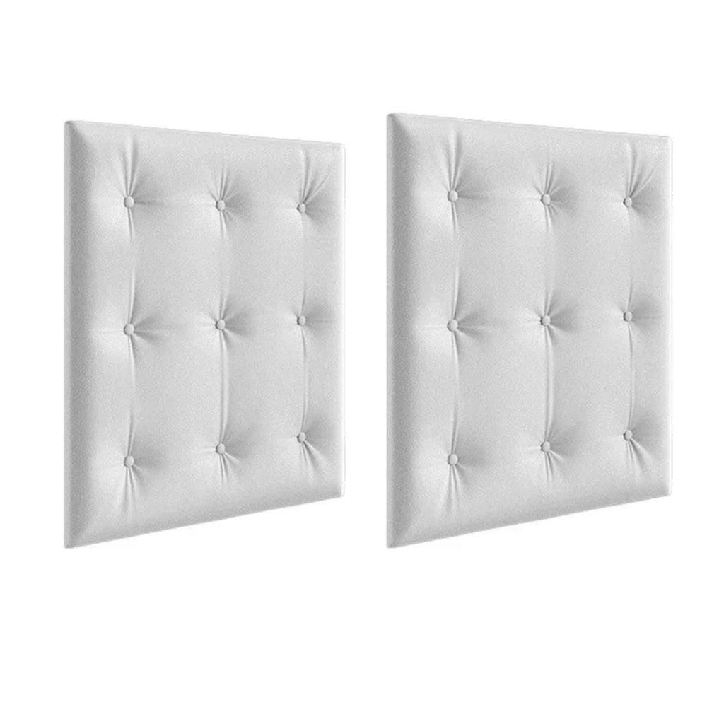 Kit Capitonê Peroba p/ Berço Retro Cor Branco MDF 2 Peças