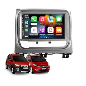 Kit Multimídia Idea 2013 / 2015 Mold Prata Android 7 Pol GPS Carplay - 701K FirstOption
