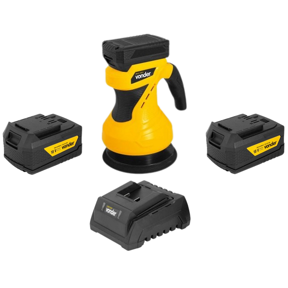 Politriz roto-orbital VONDER IPLV 1821 + 2 baterias 18V 2Ah