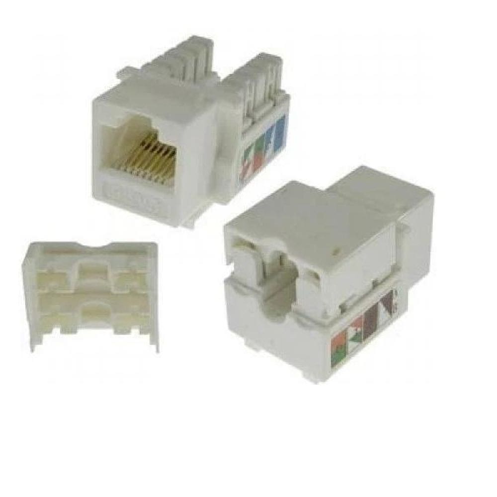 Conector Jack Fêmea Rj45 Cat5E Keystone Pcte Com 5Unid